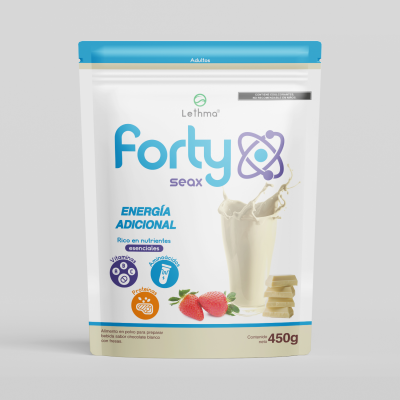 Alimento en polvo para preparar bebida sabor chocolate blanco con fresa 450 G
