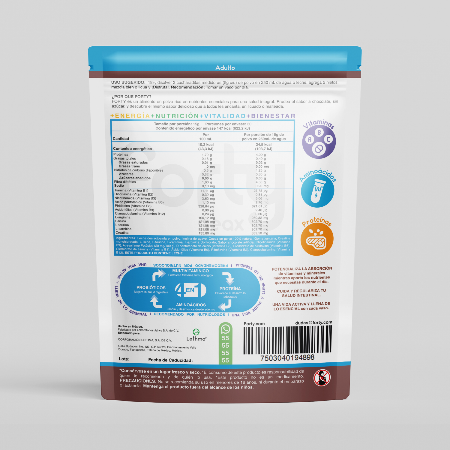 Family Pack - Alimento en polvo para preparar bebida sabor chocolate 450g c/u - Imagen 3