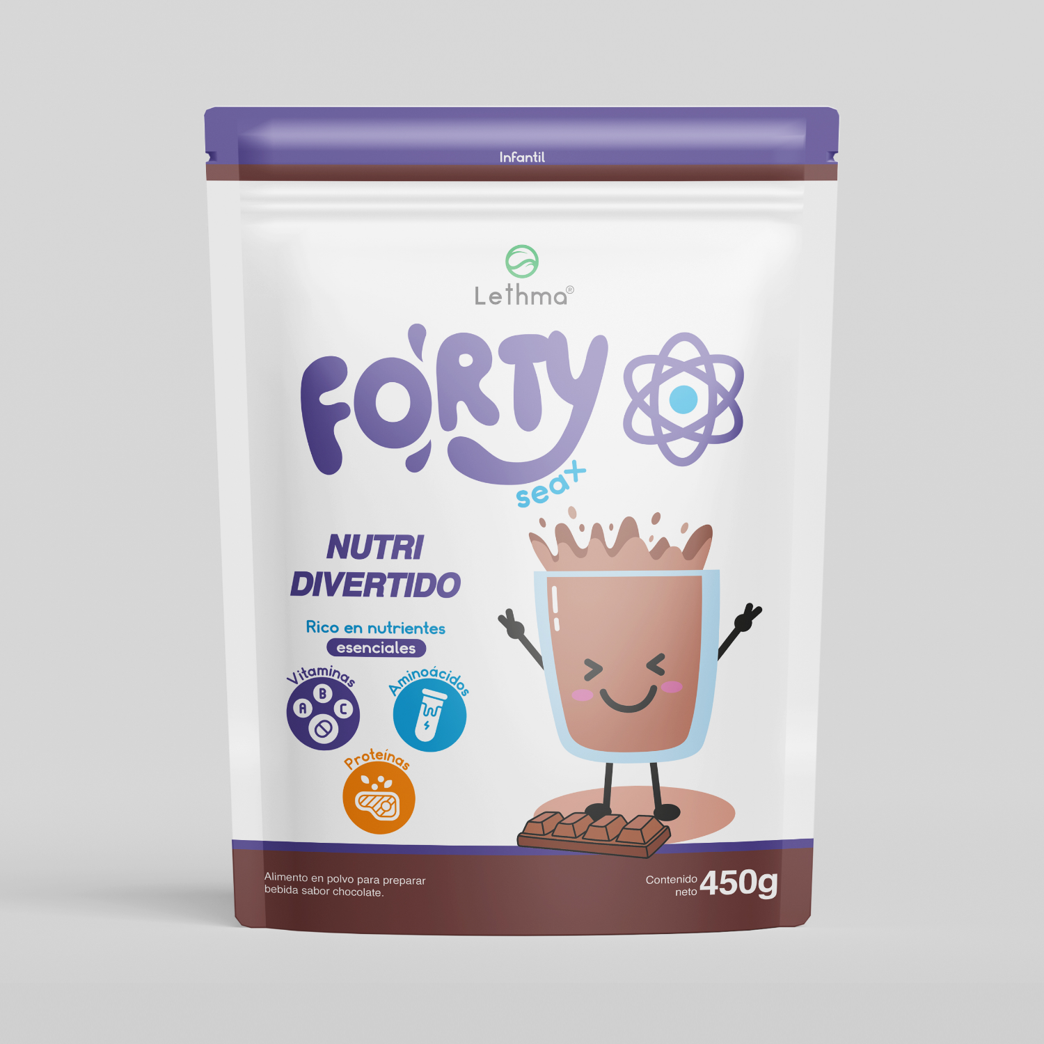 Alimento en polvo para preparar bebida sabor chocolate 450 G