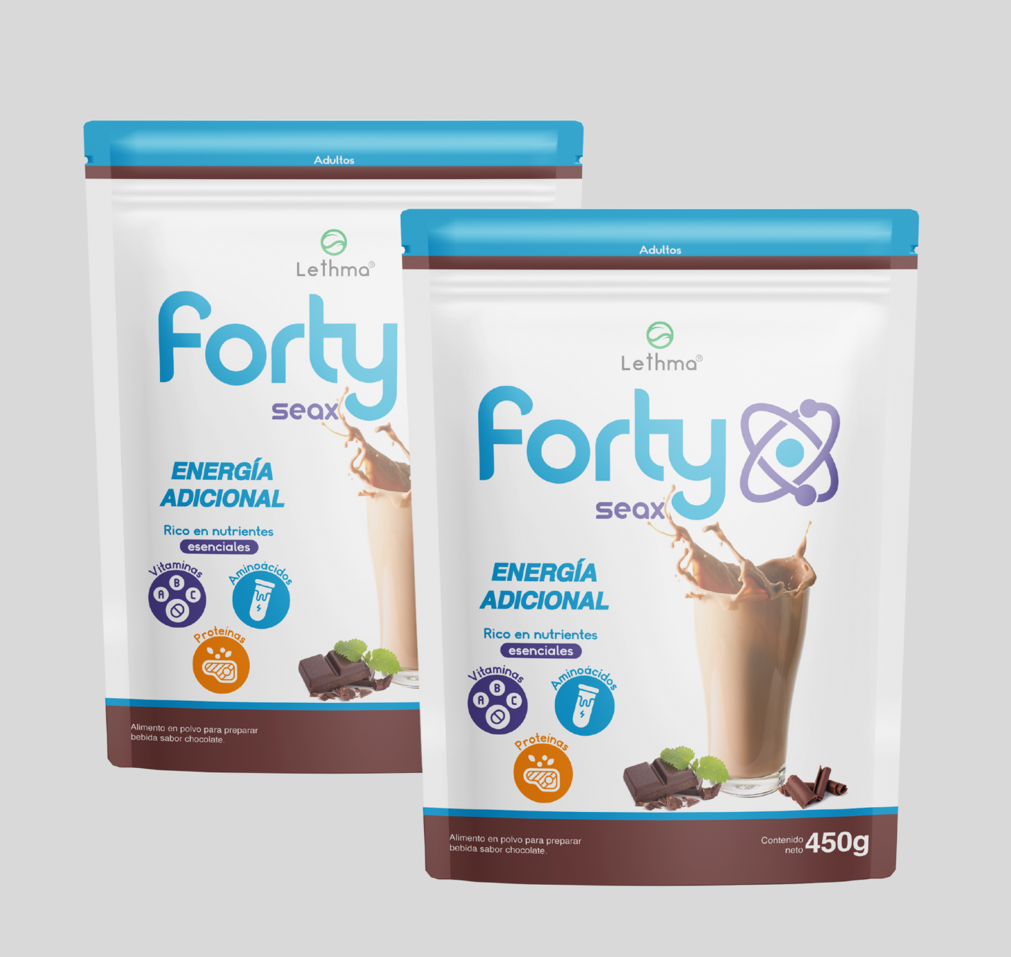 Duo Pack - Alimento en polvo para preparar bebida sabor chocolate 450g c/u