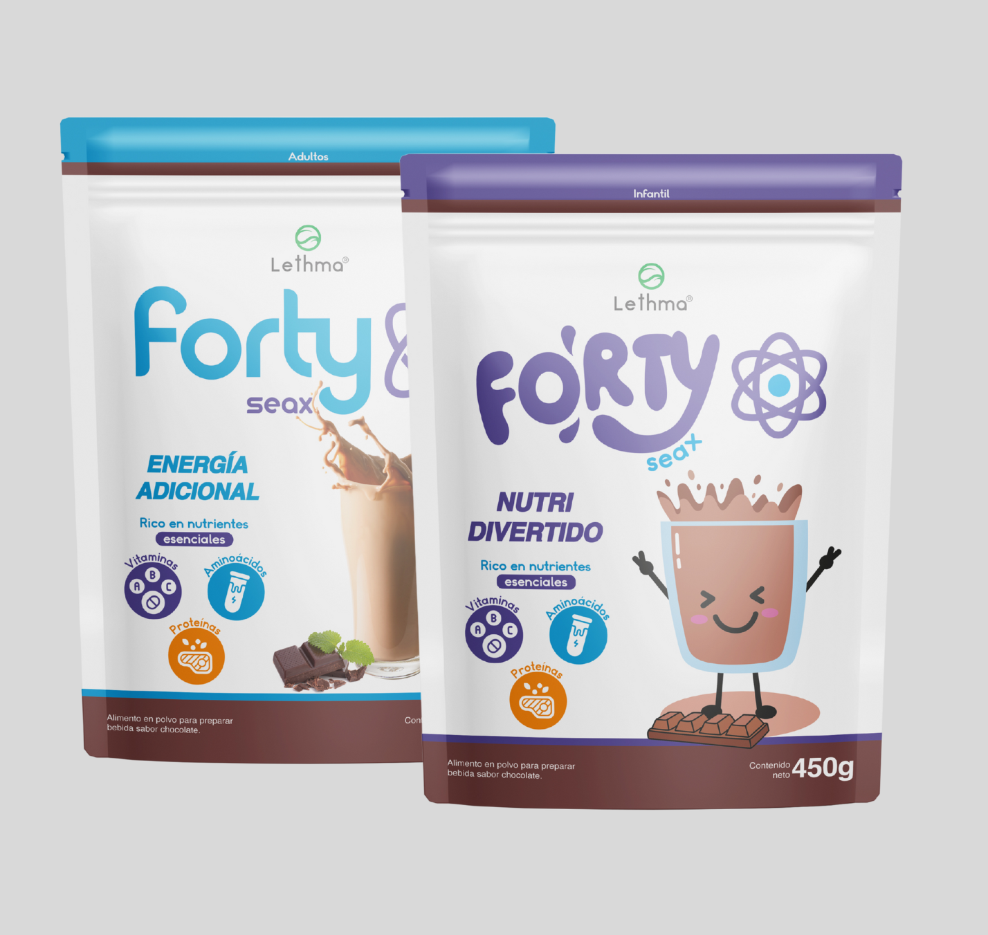 Family Pack - Alimento en polvo para preparar bebida sabor chocolate 450g c/u